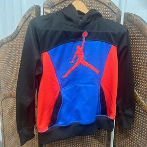 Jordan hoodie therma fit large 12-13yrs red black blue sweatshirt